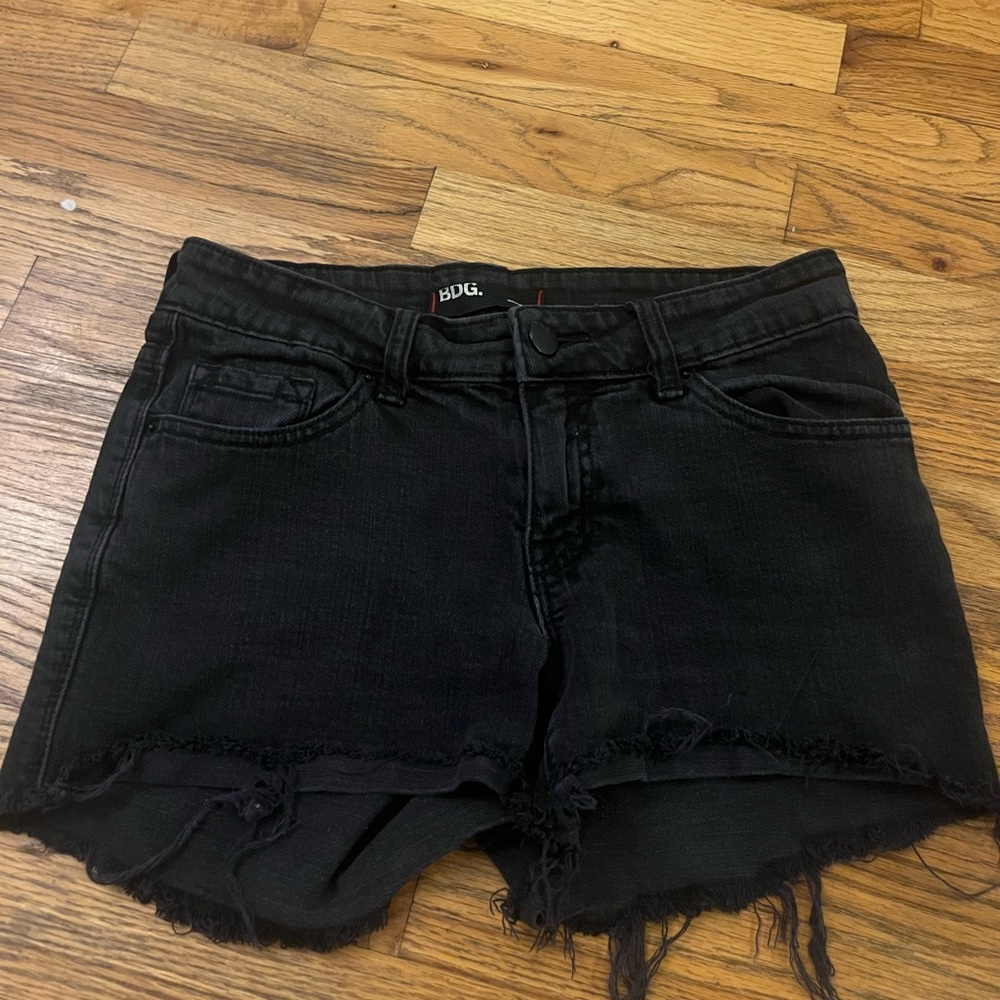 BDG Black Jean Shorts Distressed Cut-Off Style